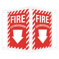 Fire Extinguisher Sign: Aluminum, Mounting Holes Sign Mounting, 10 in x 12 in Nominal Sign Size (MPN LCVB-0041-RA_7x10)