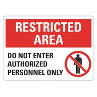 Reflective Authorized Personnel Area Sign: Aluminum, Mounting Holes Sign Mounting, Engineer Grade (MPN LCU1-0164-RA_14x10)