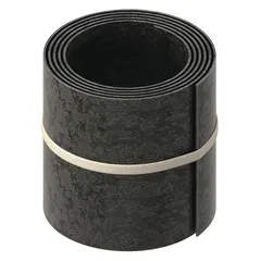 This steel shim stock roll measures 6 inches wide, 100 inches long, and 0.009 inches thick with a plain silver finish. Width tolerance is +/-0.005 inches, thickness tolerance +/-0.001 inches, and length tolerance +3.000/-0.250 inches. Used for precision alignment, gap filling, and leveling in industrial machinery and equipment assemblies.