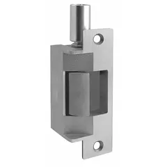 This heavy-duty electric strike is designed for use in access control systems, combining cylindrical and mortise configurations. Constructed from stainless steel, it operates on 12V input voltage and is suitable for commercial and industrial door locking applications.
