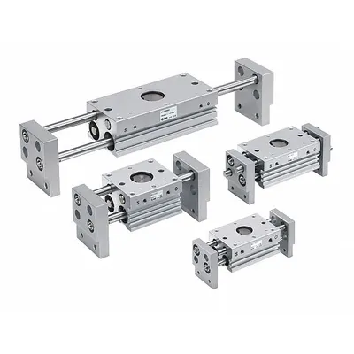 Gripper Paralel SMC: Panjang Langkah 80 mm, 14.5 psi hingga 87 psi, Tekanan Operasi Maks 87 psi - Wide Body Parallel Grippers