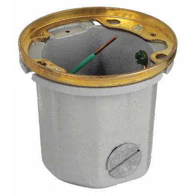 HUBBELL WIRING DEVICE-KELLEMS Kotak Lantai: Bulat, (2) 1/2 in/(2) 3/4 in Untuk Ukuran Konduit - Cast-Iron Electrical Floor Boxes