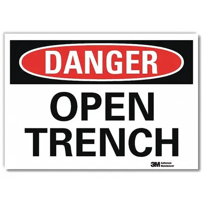 LYLE Rambu Bahaya: Lembaran Reflektif, Pemasangan Tanda Perekat - Danger: Open Trench Signs