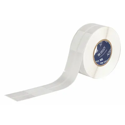 BRADY Label Melingkar: 6 1/2 in x 1 in, Vinil, Putih (Matte), Untuk Ukuran Kawat 2 AWG - Brady Precut Label Rolls