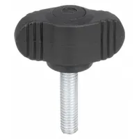 KIPP Hand Knob: Wing, Plastic w/ Steel Thread, M8 Thread, 40 mm Thread Lg, 28 mm Dia (MPN K0274.008X40)