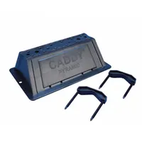 This support block features a nylon base measuring 12.52 in L x 7.91 in W and a polypropylene plastic support. It is used to elevate and secure conduit, cable, or piping on flat roofs in industrial and commercial installations