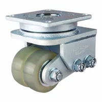 Swivel caster with polyurethane wheel, 75 mm diameter, 30 mm width, and 130 mm mounting height. Designed for shock absorption in automated guided vehicles and autonomous mobile robots, reducing vibration and noise during material handling
