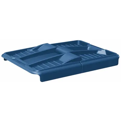 CORTECH Tutup Truk Berengsel: 53 in L 30 in W 6 in H, Cocok untuk 18.7 cu ft, 0.7 cu yd, Biru - Hinged Lids for Flame-Retardant Easy-Drain Dual-Handle Cube Trucks