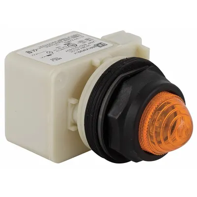 SCHNEIDER Lampu Pilot: Ukuran Pemasangan Panel 30 mm, Kuning, LED - LED Pilot-Lights