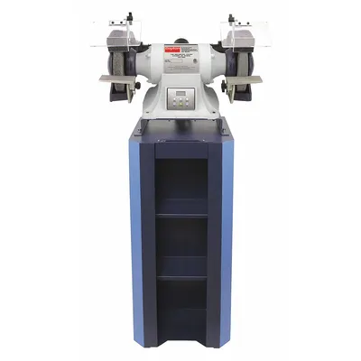Dayton Gerinda Bangku dengan Dudukan: Kecepatan Variabel, 1 hp, Diameter Roda Maks 8 in, 3.600 RPM - Variable-Speed Pedestal Grinders with Dust Collection Stand