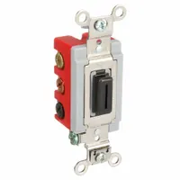 HUBBELL Wall Switch: Toggle Switch, Double Pole/Double Throw, Maintained, Black, 120/277V AC, 20 A (MPN HBL1386L)