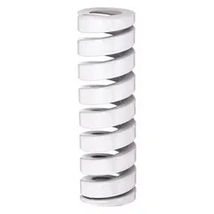 This RAYMOND die spring is an ISO-D series alloy steel spring with a cylindrical shape and closed, ground ends. It measures 2 33/64 inches in length and is sold in a pack of 3. Designed for use in stamping dies, metal forming tools, and industrial presses to provide controlled force and return action under high cyclic loads.