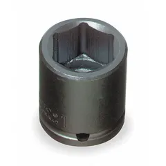 SAE 1-3/8" 6-point impact socket with 1/2" drive and 2-1/8" overall length. Black oxide finish. For use with impact wrenches in fastening and loosening applications.