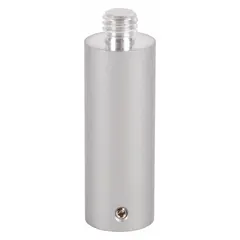 Floor/wall-mounted electromagnetic door holder constructed of aluminum with a gray finish. Designed to hold fire or smoke doors open, releasing upon power loss or alarm signal for compliance with fire safety codes.