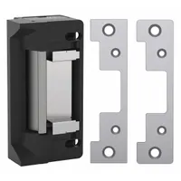 Cylindrical electric strike in stainless steel for access control systems. Accepts 12/24V input and rated heavy duty for high-traffic door applications. Measures 4 7/8 in height