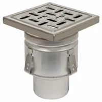 BLUCHER Floor Drain: 8 in Grate Size, 4 in Nominal Pipe Size, No Hub, Stainless Steel, Slotted (MPN BFD-324)