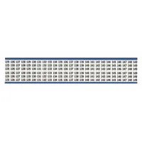 BRADY Wire Marker: 125 to 149, Black on White, 625 Labels, Vinyl Cloth, -40°F to 176°F, 25 PK (MPN WM-125-149-PK)
