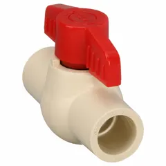 This 1/2 in CPVC ball valve features a straight pattern, full port design, and slip x slip connections for easy installation in CPVC piping systems. The tee handle provides manual on/off flow control. NSF 51 compliant for use in applications requiring sanitary standards.