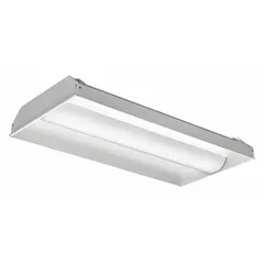 This 2 ft. x 4 ft. LED center-basket troffer is designed for recessed installation in grid ceilings. It delivers 4000 lumens at 4000K color temperature, consumes 41 watts, and operates on 120-277V AC. Suitable for general ambient lighting in commercial environments such as offices and retail spaces.