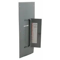 Non-vented flush-mount cover with door for 40-space Square D QO load centers. Compatible with enclosure box 48723 and models 48R720, 48R736, 5F700. NEMA 1 rated for indoor use. Provides finished protection for electrical distribution panels in residential or light commercial applications