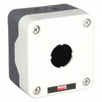 This non-metallic enclosure accommodates a single 22mm operator such as a push button, selector switch, or pilot light. Rated NEMA 4/4X, it is dust-tight, watertight, and corrosion-resistant, suitable for washdown and corrosive environments in industrial control stations