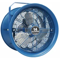 This ceiling-mount fan from PATTERSON delivers high-velocity airflow for industrial ventilation and spot cooling. It features a 14-inch blade, 1/4 hp motor, and operates on 208 to 230/460V AC with a single speed. The non-oscillating design provides focused air movement in warehouses, factories, and workshops.