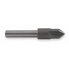 This 90° countersink features four flutes for efficient deburring and countersinking of holes in metal workpieces. The TiN-coated cobalt construction provides heat resistance for extended tool life in machine applications. Body diameter is 1/2 in.