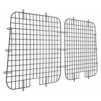 Steel van window screen with a black finish. Overall width of 23 13/100 inches. Provides a barrier for van windows, allowing airflow while helping to block debris and unauthorized access