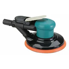 This self-vacuum random orbital sander features a 6-inch hook-and-loop/vinyl pad with a 3/16-inch orbit for efficient material removal and a swirl-free finish. Designed for heavy-duty use, it is suitable for sanding and finishing surfaces in metalworking, woodworking, and automotive applications.