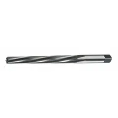 CLEVELAND helical-flute taper pin reamer for #10 taper pins. Diameter range 0.5625 in to 0.7216 in. Used to precisely enlarge and finish tapered holes in metal parts for secure fastening with taper pins in industrial assembly, maintenance, and repair.