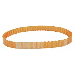 Closed-loop polyurethane timing belt with T5 trapezoidal tooth profile, 5 mm pitch, 10 mm top width, and 140 teeth. Suitable for synchronous power transmission in industrial machinery requiring precise positioning and low backlash.