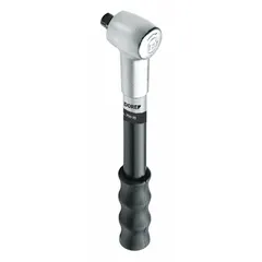 Factory preset ratcheting torque wrench with 1/4 in drive, torque range 5 N-m to 25 N-m, and overall length 8 1/2 in. Suitable for precise tightening of fasteners in assembly and maintenance tasks where consistent torque is required.