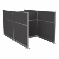 This modular cubicle wall system includes 5 fabric panels in Charcoal Gray, with an overall width of 72 inches. The fabric panels provide acoustical absorption and visual privacy, suitable for creating defined work areas in office or industrial settings