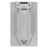 BELL Weatherproof Cover: Aluminum, Outdoor Receptacles, 1 Gangs, 4 9/16 in Overall Ht, 3R, Gray (MPN 5146-0)
