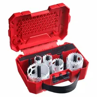MILWAUKEE Hole Saw Kit: 10 Pieces, 1 5/8 in Max. Cutting Dp, Carbide Tipped, 3 Teeth per Inch (MPN 49-22-3084)