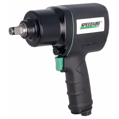 SPEEDAIRE Kunci Impact Udara: Ukuran Penuh, 1/2 in Drive, Pegangan Pistol, Persegi, Standar - Pistol-Grip Air-Powered Impact Wrenches with Standard Anvils