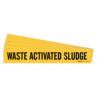 Penanda Pipa BRADY: Limbah Lumpur Aktif, Kuning, Hitam, Cocok untuk Diameter Luar Pipa 8 in dan Lebih Besar - Waste Activated Sludge Adhesive Pipe Markers