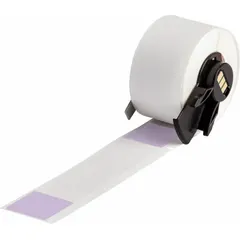 This wraparound label is made of purple matte vinyl and measures 4 in x 1 in. It is designed for wire gauges from 1 AWG to 500 kcmil, suitable for permanent identification and traceability of conductors in electrical panels, control cabinets, and cable management systems. Compatible with M610 printer series; requires M7-R4300 ribbon.