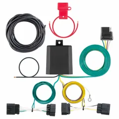 4-way flat connector for trailer lighting electrical connections. Rated IP67 for dust and water ingress protection. Black housing. Suitable for connecting towing vehicles to trailers in fleet and light-duty applications.
