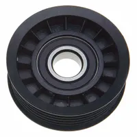 GATES Idler Pulley: Idler Pulley, 38008, Ribbed, Light Duty, 21/32 in Inside Dia, 31/32 in Pulley Wd