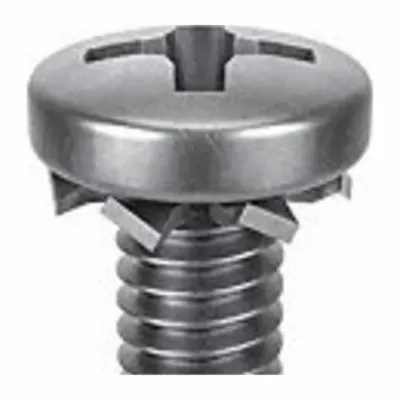 SEMS Sekrup: Gigi Eksternal, Ukuran Ulir #10-24, Panjang 5/8 in, Baja Tahan Karat, Pasif - Machine Screws with External Tooth Lock Washers
