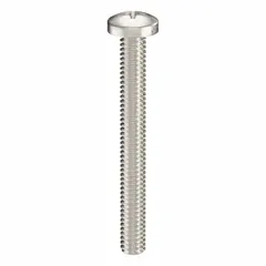 Pan head machine screw with #8-32 thread, 1-1/2 in length, made from 316 stainless steel with plain finish. Features a Phillips drive with #2 drive size. Supplied in a 25-piece pack. Suitable for fastening components in industrial assemblies, electrical panels, and machinery guards.
