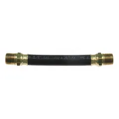 This hose assembly is designed for use in fluid and air transfer systems within industrial pipe, hose, tube, and fittings applications. It serves as a connection component in manufacturing, processing, or heavy equipment setups where reliable hose assemblies are required.