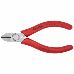 Straight, narrow diagonal-cutting pliers with 1 in jaw length and 1 1/4 in jaw width. Overall length 4 1/4 in. Designed for cutting medium-hard wire in confined spaces, suitable for electrical, mechanical, and general fabrication tasks.