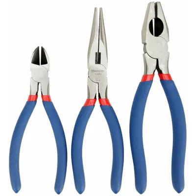 WESTWARD Set Tang: 3 Tang, Genggaman Bantalan Standar, Manual, Kantong - General Purpose Assorted Pliers Sets