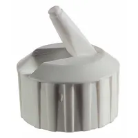 Cap: 28 mm Dia, White, Polyethylene, Unlined, 28-400 mm Screw Closure Size, 1,800 Closures Included (MPN CAP-00348)