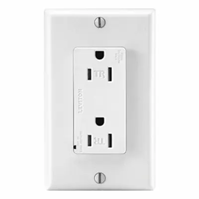 LEVITON Steker dan Stopkontak: Dupleks, 5-15, Putih, 125V AC, 15 A, 2 Kutub / 3 Kawat (MPN T5280-W) - General Purpose Receptacles