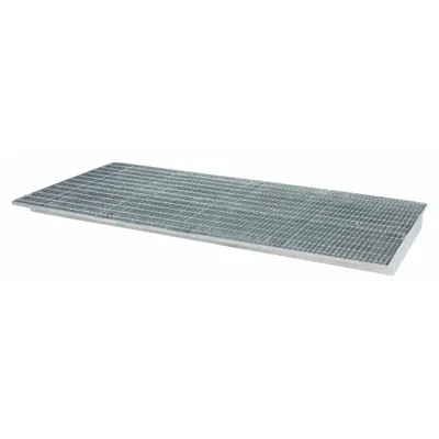 DENIOS Dek Sisipan Bak: 96 in x 36 in, Bak, Dek 11 ga, Kapasitas Beban 6.900 lb - Spill-Control Sump-Insert Pallet Rack Decking