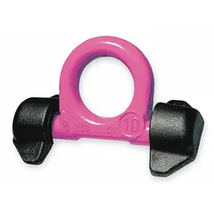 Weld-on pivot and rotate hoist ring with a 35,270 lb working load limit and 180° pivot angle. Constructed from steel with a pink finish. Designed for permanent attachment via welding, providing a rotatable lifting point for overhead lifting and load securement in industrial applications.