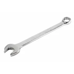 This metric 12-point combination wrench features a 22 mm head size and an 11 1/2 in overall length with an offset design. The chrome finish provides corrosion resistance. Suitable for tightening and loosening metric fasteners in automotive, machinery, and industrial applications.